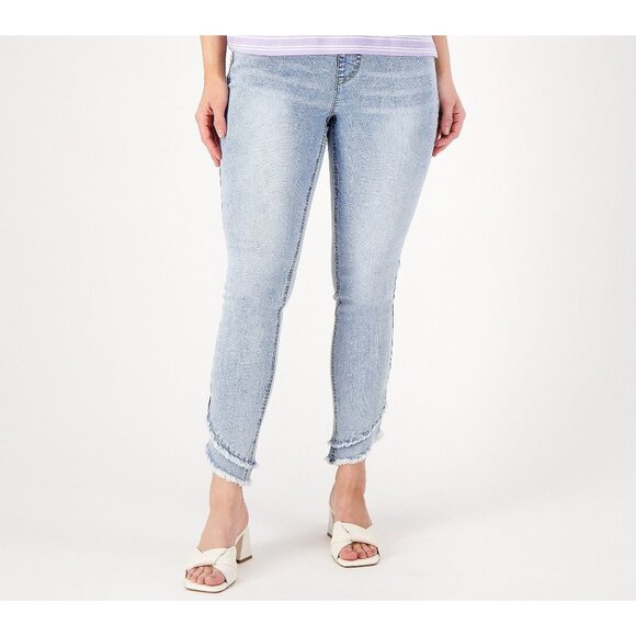 Isaac Mizrahi Live Reg True Denim Pull On Ankle Slim Jean 18 Pretty Vintage NEW - Picture 1 of 10
